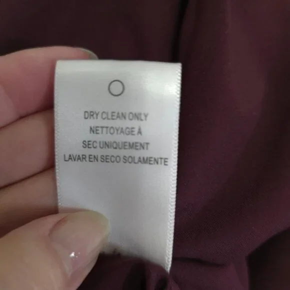 Sachin & Babi Size 14 Purple Maroon Faux Leather Midi Dress Slit Ruffle - Picture 4 of 13